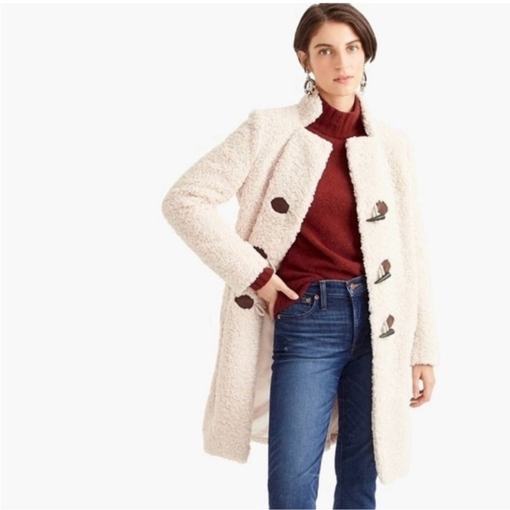 J. Crew Sherpa Teddy Toggle Coat